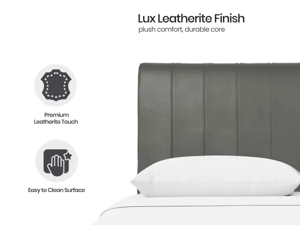 Regal Queen Hydraulic Storage Bed Bed in Grey Leatherite
